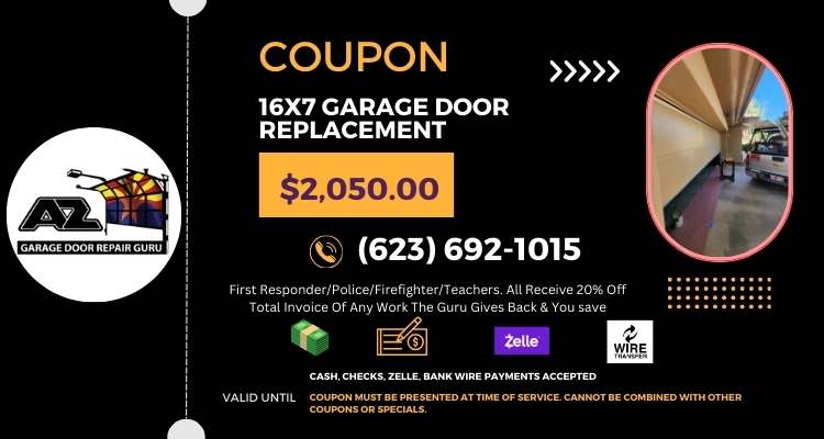 16x7 Garage Door Replacement Coupon garage door repair scottsdale